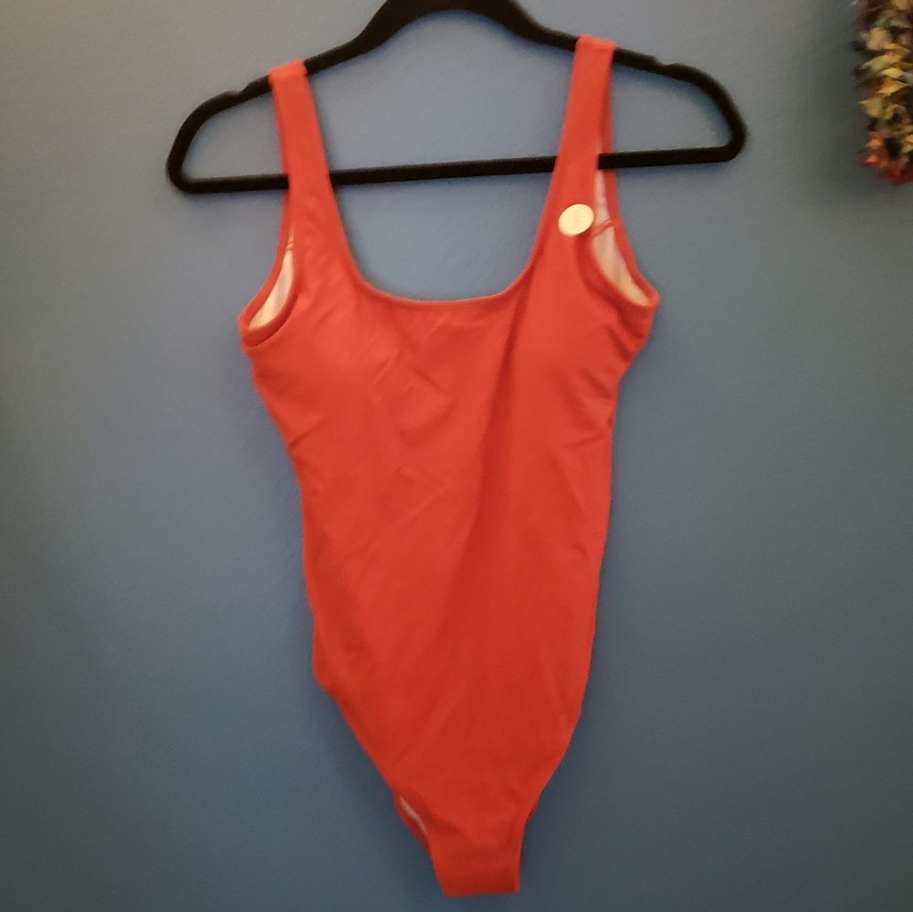 Orange red one piece bathing suit Cotton On S